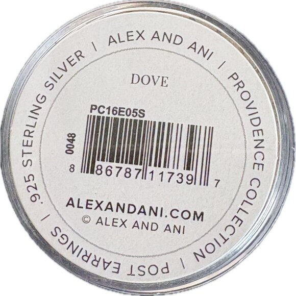 Alex and Ani Sterling Silver .925 Mini Doves Stud Earrings - Picture 4 of 4